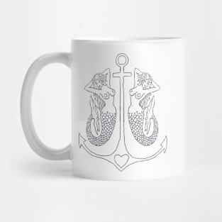 Anchor Mermaids (On Light) Mug